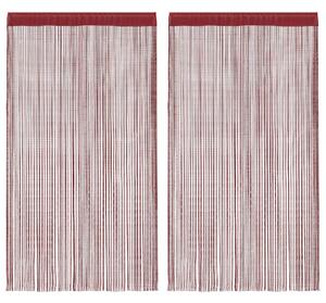 Provázkové záclony, 2 ks, 100x250 cm, vínová 132408