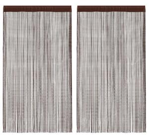 Provázkové záclony, 2 ks, 140x250 cm, hnědá 132411