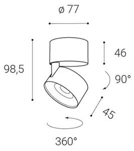 LED2 11508233 KLIP ON stropní bodové povrchové svítidlo LED D77mm 11W/770lm 2700K černá