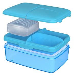Sistema Box na jídlo Quaddie 1,5l s lahvičkou na pití Barva: modrá