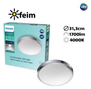 Philips Doris LED CL257 Stropné svítidlo do koupelny kruhové 17W/1700lm 313mm 4000K IP44 nikl