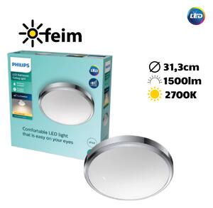 Philips Doris LED CL257 Stropné svítidlo do koupelny kruhové 17W/1500lm 313mm 2700K IP44 chrom