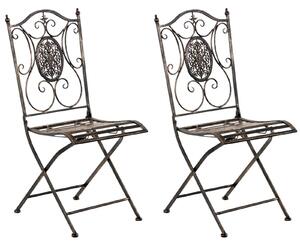 Kovová skladací židle Sibell (SET 2 ks) - Bronzová