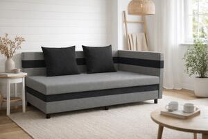 Válenda s úložným prostorem 80x200 LUNTERA - světle šedá / tmavě šedá