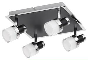 Rabalux 5024 Harold stropní koupelnové LED svítidlo 280mm 20W / 1600lm 4000K IP44 chrom / černá / opálové sklo