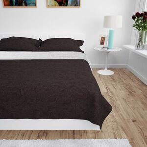 Oboustranný prošívaný přehoz na postel 170x210 cm hnědo-krémový 132962