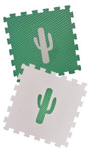 Minideckfloor Kaktus Tmavě zelený s krémovým kaktusem
