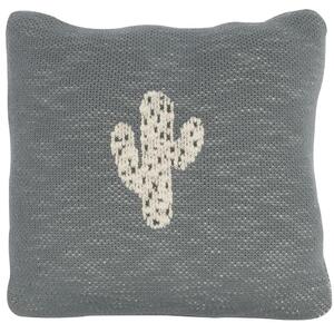 Šedý pletený dětský polštář Quax Kaktus 30 x 30 cm
