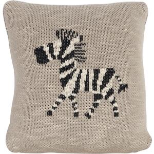 Béžový bavlněný dětský polštář Quax Zebra 30 x 30 cm