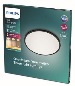 Philips 8719514327085 Super Slim CL550 stropní svítidlo LED D430mm 22W/2000lm 2700K černá SceneSwitch
