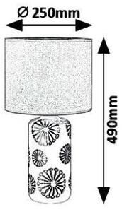 Rabalux 6029 Ginger stolní svítidlo / lampička 250mm 1xE27 1x60W IP20 stříbrná / šedá