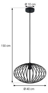 Lindby Maivi závěsné světlo klec černá 40 cm