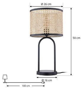 Lindby Yaelle stolní lampa kov ratan výška 50cm