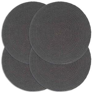 Prostírání 4 ks tmavě šedé 38 cm kulaté bavlna 133846