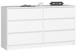 Komoda K140 6SZ bílá