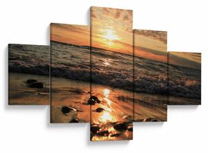 Obraz - Západ slunce do oceánu (125x70 cm)