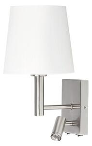 Rabalux 6539 HARVEY nástěnné svítidlo 1xE27 + LED 3W=180lm 2700K saténová chromová