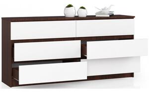 Komoda K160 6SZ wenge/bílá