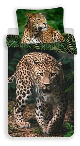 Bavlněné povlečení  s motivem Leoparda. Rozměr povlečení je 140x200 70x90 cm