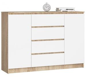 Komoda K140 2D4SZ sonoma/bílá