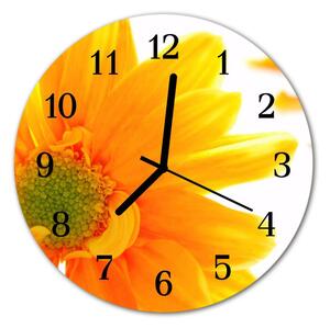 Skleněné hodiny kulaté květina fi 30 cm