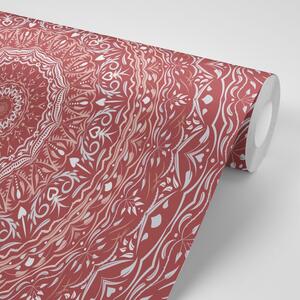 Samolepící tapeta Mandala ve vintage stylu v růžovém odstínu