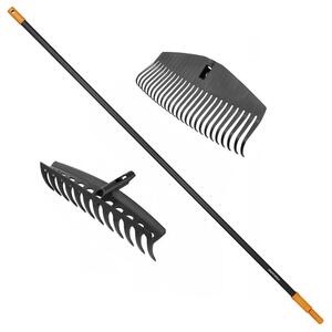 SET Hrábě univerzální + hrábě na listí široké + násada Fiskars Solid