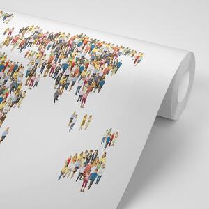 Tapeta mapa světa sestávající z lidí