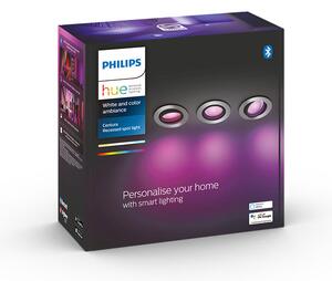 Philips HUE LED White and color Ambiance Centura zapuštěné bodové svítidlo 3-set GU10 3x5,7W 3x350lm 2200-6500K+RGB hliník stmívatelné BlueTooth