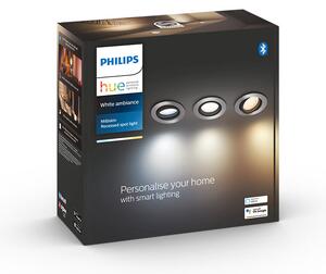 Philips HUE LED White Ambiance Milliskin zapuštěné bodové svítidlo 3-set GU10 3x5W 1050lm 2200-6500K hliník stmívatelné BlueTooth