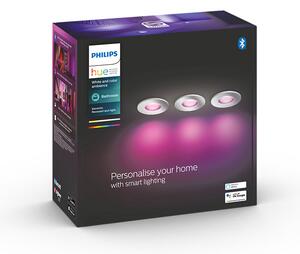 Philips HUE LED White and color Ambiance Xamento koupelnové zapuštěné svítidlo 3-set GU10 3x5,7W 3x350lm 2200-6500K IP44 chróm stmívatelné BlueTooth