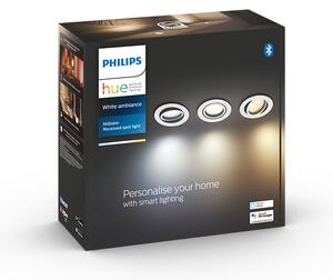 Philips HUE LED White Ambiance Milliskin zapuštěné bodové svítidlo 3-set GU10 3x5W 1050lm 2200-6500K bílé stmívatelné BlueTooth