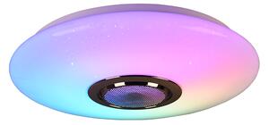 TRIO R69031101 MUSICA stropní svítidlo LED D410mm 15,5W/1700lm 3000-6000K bílá, RGB, Bluetooth, stmívatelné, dálkový ovladač, starlight efekt