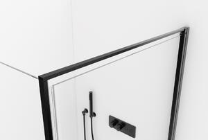 CERANO - Sprchový kout Porte L/P - černá matná, transparentní sklo - 100x100 cm - křídlový