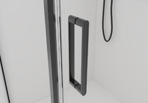 CERANO - Sprchový kout Porte L/P - černá matná, transparentní sklo - 80x80 cm - křídlový