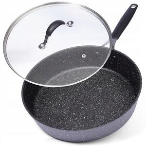Hluboká pánev ORION STONER s granitovým, mramorovým a kamenným povrchem, s poklicí, 28 cm