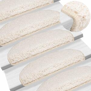Schodové rohože 15 ks 65 x 21 x 4 cm bílé, půlkulaté, velké 133906