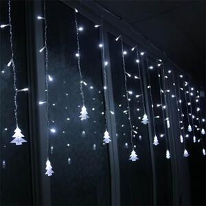 HJ Svítící LED řetězový závěs s ozdobnými vánočními stromečky LED barva: Studená bílá/Cold white