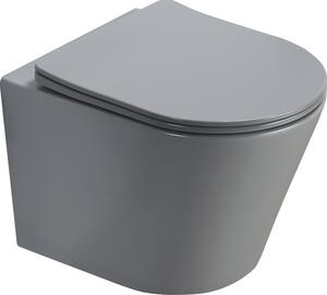Závěsné WC MEXEN RICO RIMLESS + Duroplast sedátko slim - světle šedé matné