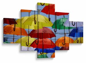 Obraz barevných deštníků (125x70 cm)