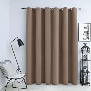 Zatemňovací závěs s kovovými kroužky taupe 290 x 245 cm 134437
