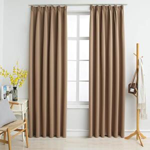 Zatemňovací závěsy s háčky 2 ks taupe 140 x 245 cm 134440