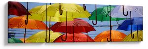 Obraz barevných deštníků (170x50 cm)