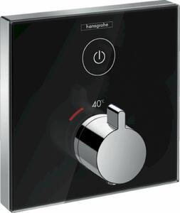 Hansgrohe Shower Select Glass, termostatická sprchová baterie pod omítku, černá/chromová, 15737600