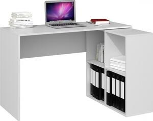 Počítačový stůl s regálem MALAX 2x2 - bílá