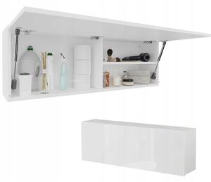 Závěsná skříňka PLATAN ROOM bílá MDF 120x40 cm lesklá