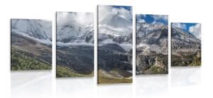 5-dílný obraz majestátní horská krajina - 100x50 cm
