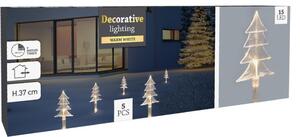 Home Styling Collection Sada zahradních LED tyčinek, 5 ks Vzor: Sněhová vločka