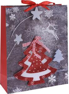 Home Styling Collection Vánoční dárková taška, 32 cm Vzor: Strom