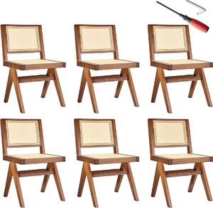 Tectake® Dřevěná židle Lissy Boho style 48,5 x 53,5 x 83 cm, nosnost 120 kg